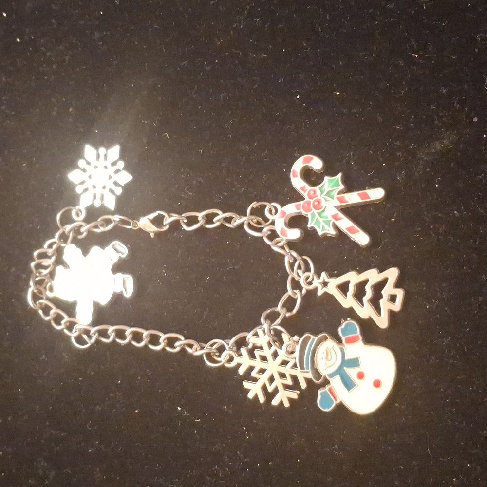Christmas Silver Link Charm Bracelet